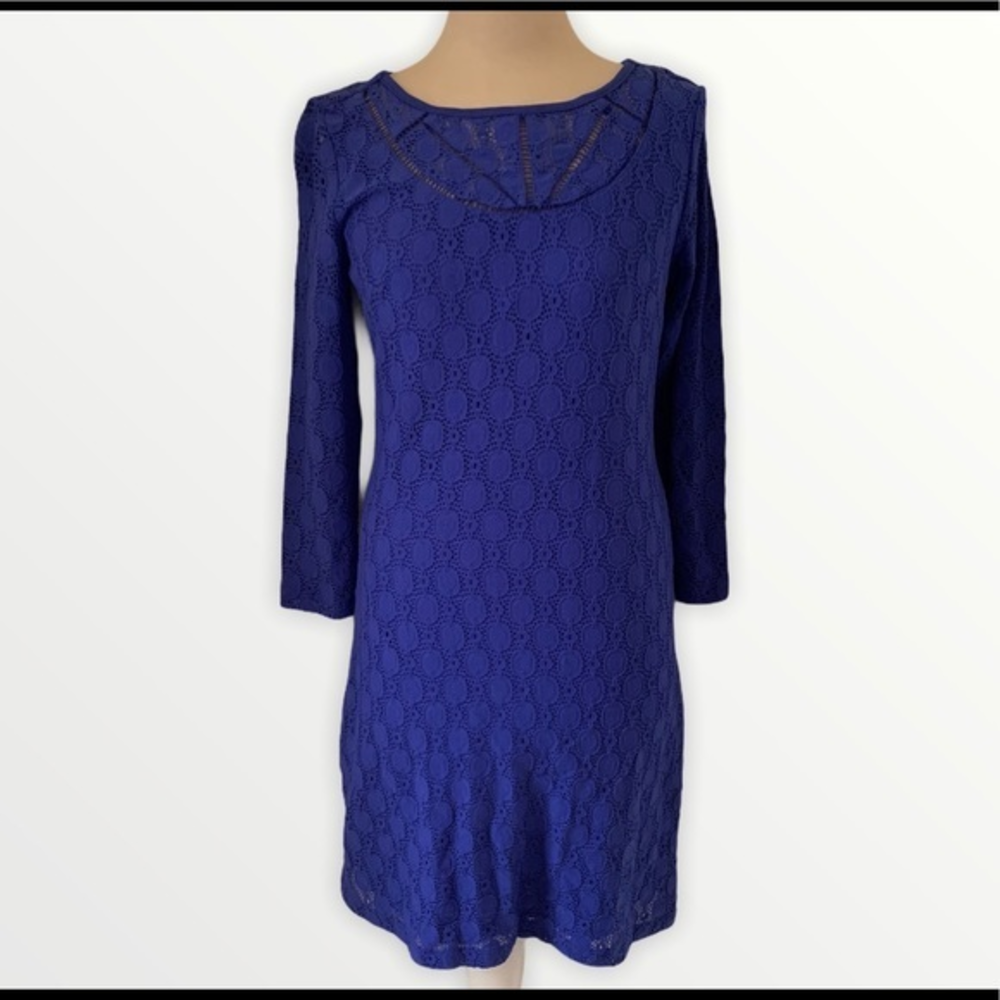 Royal blue colored lace dress‎